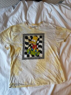 MAD Engine Yellow Bart Simpson Skateboard Checker Tee